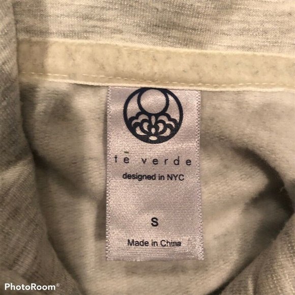 Te Verde Womens Yoga Track Jacket Gray Heathered Color Block Stretch Thumbhole S - Picture 6 of 9